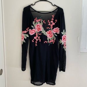 Embroidered Long Sleeve Dress